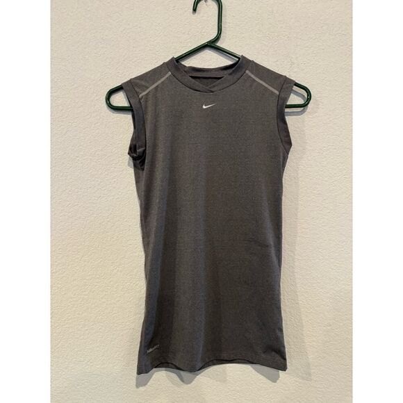 Nike Dri-FIT Kids Size Small Crew Neck Sleeveless Athletic Tank Top Gray - Picture 1 of 3
